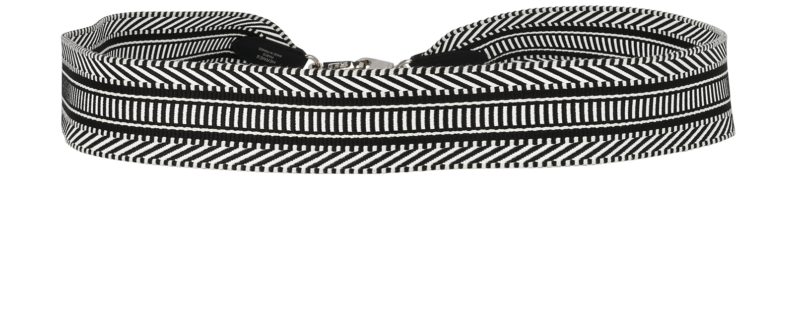 Hermes Sangle Cavale 50MM Bag Strap, &pound;595, Accessories, Black/White, Canvas, Back view